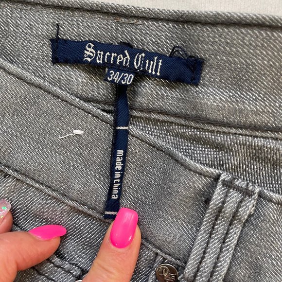 NWT Sarred Gult mens algodon distressed gray jeans - Picture 2 of 9